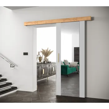 Interiérové dveře Posuvné dveře se zlatým úchytem SALOME 2 - bílé / dub craft zlatý