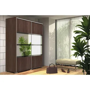 Šatní skříň Prostorná šatní skříň se zrcadlem 125/215 CELESTINO 2 - čokoláda