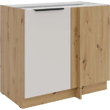 Kuchyňská skříňka Prodloužená rohová skříňka NICOLLA - šířka 90 cm, kašmír / dub artisan