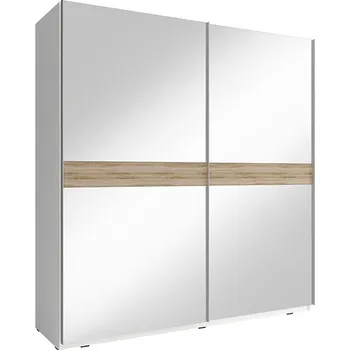 Šatní skříň Šatní skříň 200 cm MELODY 5 - bílá / dub sonoma