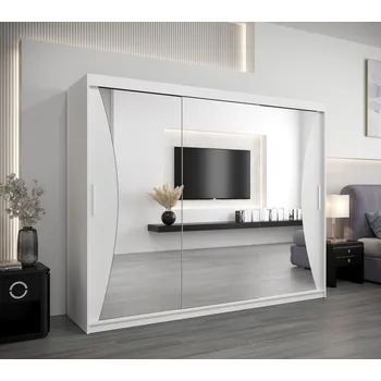 Šatní skříň Skříň s posuvnými dveřmi AJA - šířka 250 cm, bílá