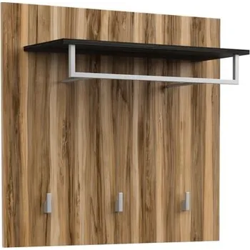 Věšák Nástěnný panel s věšáky a poličku LEONOR - satin nussbaum / touchwood