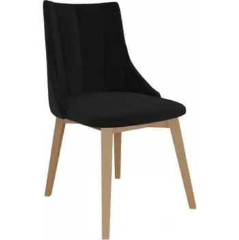 Jídelní židle Čalouněná jídelní židle NOSSEN 9 - přírodní dřevo / černá