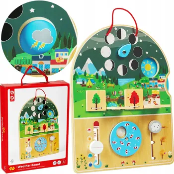 Dřevěná hračka Bigjigs Toys Dřevěná motorická deska Počasí