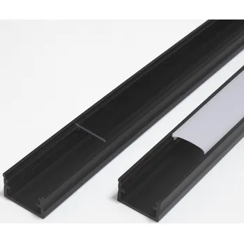 LED lišta Animadomus Hliníková lišta ANIMA LL-01 na LED osvětlení s krytkou / Černá Černý Čirá 1,5 m