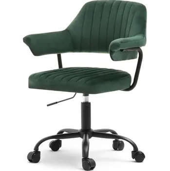 Čalouněná otočná židle ZOHRA - zelená / černá