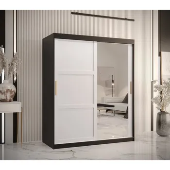 Šatní skříň Šatní skříň RAISA 2 - šířka 150 cm, černá / bílá