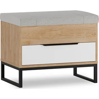 Taburet Lavice se sedákem DARCY - hikora / matná bílá