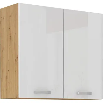 Kuchyňská linka Horní kuchyňská skříňka ADARA - šířka 80 cm, bílá / dub artisan