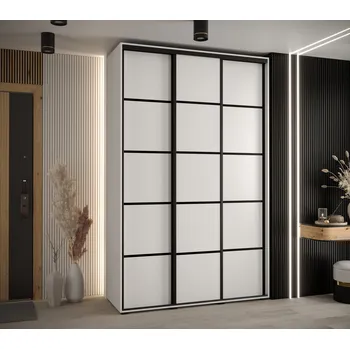 Šatní skříň Šatní skříň YVONA 4 - 160/45 cm, bílá / černá