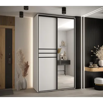 Šatní skříň Šatní skříň ASIRI 11 - 140/45 cm, bílá / černá