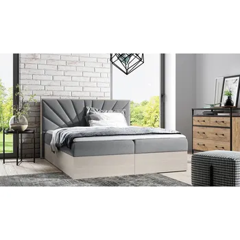 Postel Kontinentální postel 180x200 CHANTELLE 7 - nordic teak / šedá + topper ZDARMA