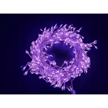 Vánoční dekorace Vánoční LED nano řetěz, fialová, 2m, 200 LED