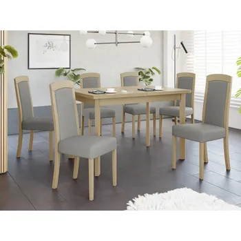 Jídelní stůl Nábytek do jídelny 6+1 ADELBITE 11 - dub sonoma / šedý