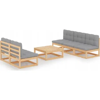 Zahradní sestava Zahradní nábytek, dřevěná souprava VidaXL, šedá, 6 ks