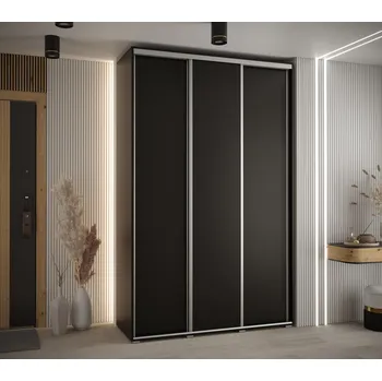 Šatní skříň Šatní skříň YVONA 1 - 160/45 cm, černá / stříbrná