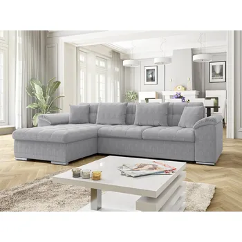 Sedací souprava Rohová sedačka na každodenní spaní DELFINA - šedá, levý roh