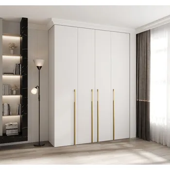 Šatní skříň Šatní skříň s policemi 180/40 LORENA 3 - bílá / zlatá