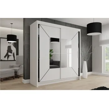 Šatní skříň Zrcadlová šatní skříň 150/62 MASAHI - bílá