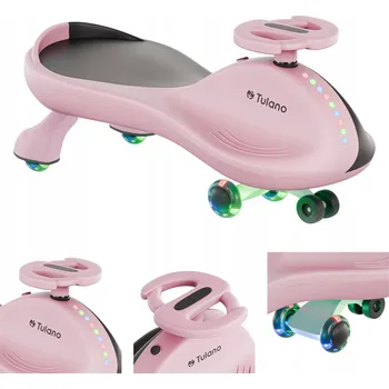 Dětské vozidlo Odrážedlo Tulano růžové s LED kolečky 3+