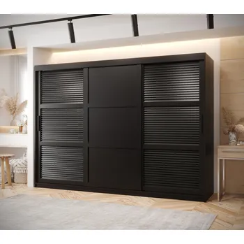 Šatní skříň Šatní skříň MATILDA 3 - 250 cm, černá / černá