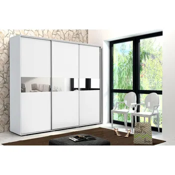 Šatní skříň Šatní skříň 278/215 LUIS se zrcadlem - bílá