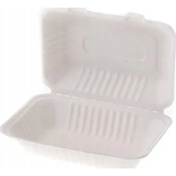 Jednorázové nádobí Jídelní box FS Opakowania z buničiny cukrové třtiny, 50 ks, 205x147 mm