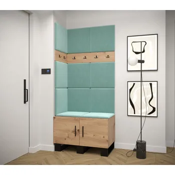 Předsíňová stěna Předsíňová sestava RUMIE 11 - dub artisan, mátové panely