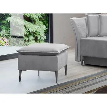 Taburet Taburetka KURI - šedá 1 / stříbrné nožky