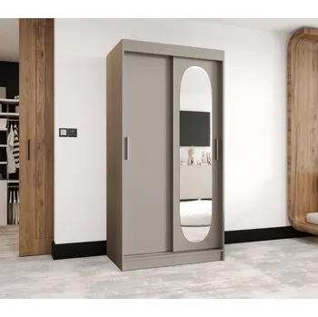 Šatní skříň Šatní skříň 100 cm BEREN se zrcadlem - kašmírová