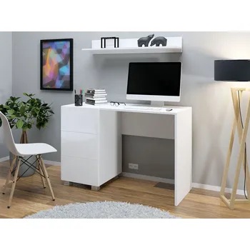 Psací stůl Psací stůl CHEMUNG - bílý / lesklý bílý