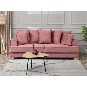 Pohovka Pohovka s úložným prostorem MIRNA - pudrově růžová / buk