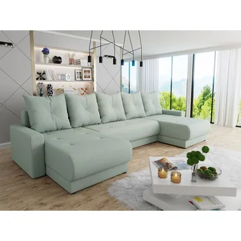 Sedací souprava Rozkládací sedačka do U NORRA - tyrkysová