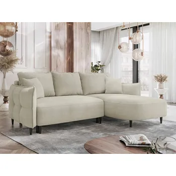 Sedací souprava Rohová sedačka s úložným prostorem KLORA - béžová, pravý roh