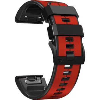 Řemínek na hodinky Silikonový řemínek Ricardo 26mm (pro Garmin Fenix 8/7X/6X (51mm), Tactix aj.), červený V2, QuickFit