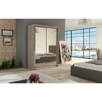 Šatní skříň Šatní skříň se zrcadlem Urshula - šířka 120 cm, lanýž