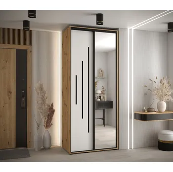 Šatní skříň Šatní skříň ASIRI 13 - 110/45 cm, dub artisan / bílá / černá