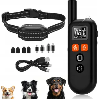 Obojek pro psa ELEKTRICKÝ VÝCVIKOVÝ OBOJEK PRO PSA 1000M VODĚODOLNÝ TRENAŽÉR PSŮ + DÁLKOVÉ OVLÁDÁNÍ