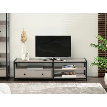 Televizní stolek Televizní stolek ROMER - béžový / černý