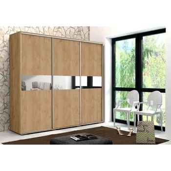 Šatní skříň Prostorná šatní skříň 250 cm LUIS - dub craft zlatý