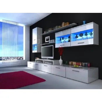 Obývací stěna Stěna do obývacího pokoje BENITO 1 - bílá / bílý lesk