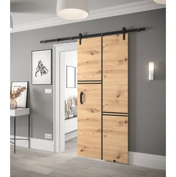 Interiérové dveře Posuvné dveře s kováním LEONTINA 9 - 90 cm, dub artisan