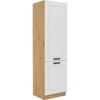 Kuchyňská linka Skříň na vestavnou lednici LAILI - šířka 60 cm, bílá / dub artisan