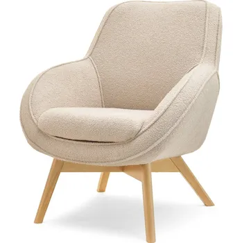 Křeslo Čalouněné křeslo FLAVIO - béžové 2 / dub