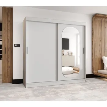 Šatní skříň Šatní skříň 200 cm BEREN se zrcadlem - bílá