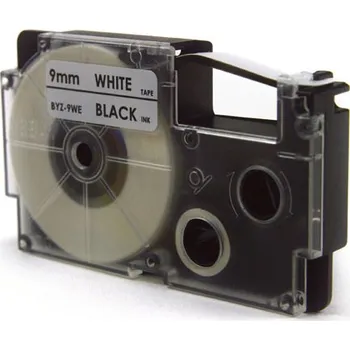 Pásek do tiskárny Label Tape JetWorld for use in Casio Black on White 9mm x 8m (PT-9WE1, PT9WE1, XR-9WE1, XR9WE1)