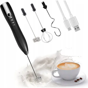 Šlehač mléka BEZDRÁTOVÝ ELEKTRICKÝ NAPĚŇOVAČ MLÉKA ŠLEHAČ KÁVY MIXÉR SE 3 NÁSTAVCI