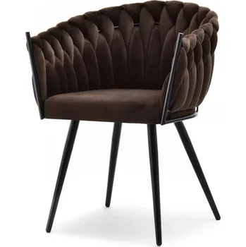 Jídelní židle Čalouněná jídelní židle ALMA - hnědá / černá