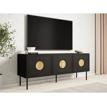 Televizní stolek Televizní stolek 150 cm VANILIA - dub kraft / matný černý