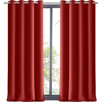 Obraz Závěs Červený Matný Hladký Závěs do Obýváku 145x250 cm